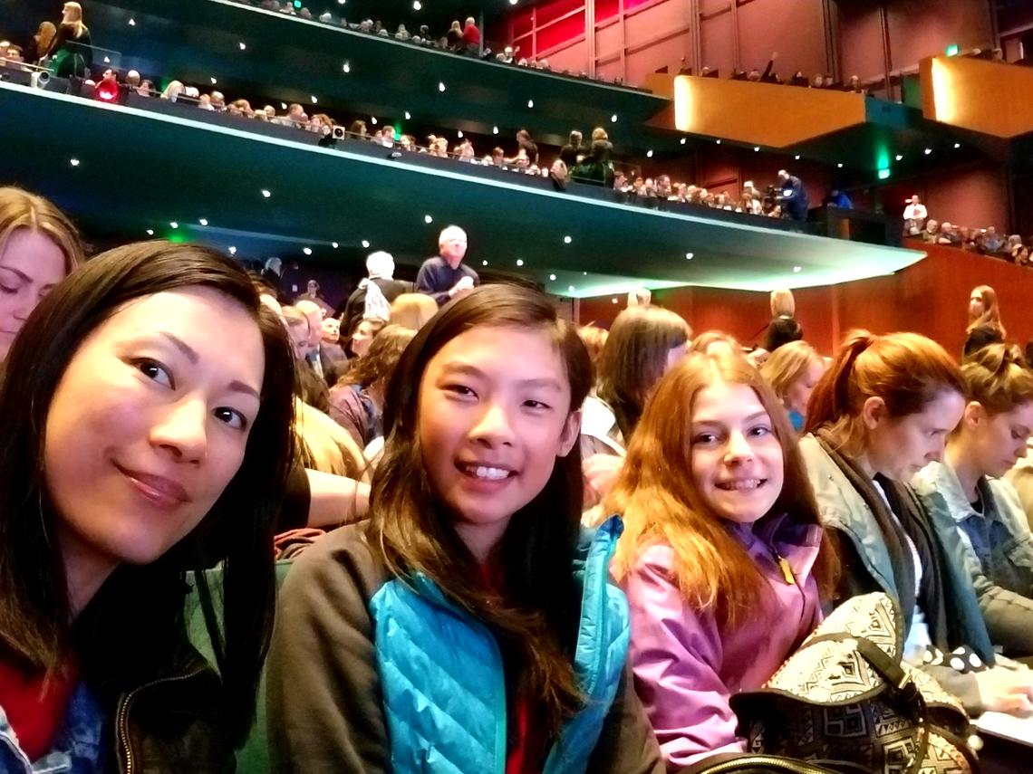 Gina Ko, Mya Chau and Eve Helman at the 2018 Starbucks shareholder’s meeting.