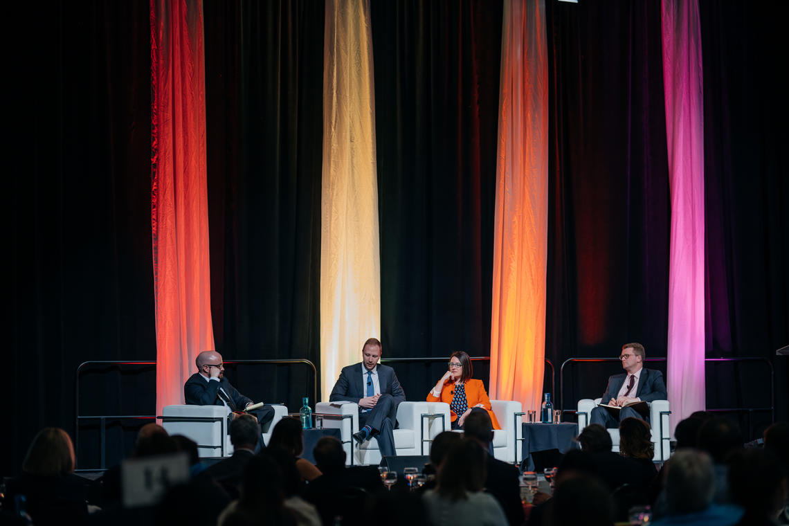 Panellists, from left: CCAL Fellow Dr. David Dick; Chris Cox, SVP, Equity Research, Raymond James; Gina Campbell, partner Deloitte; and Dr. Nick Turner, CCAL Distinguished Research Chair.