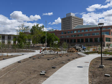 A picture of the Block being dismantled