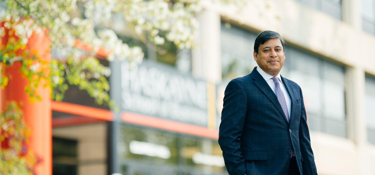 Anup Srivastava is the Haskayne School of Business’s first Canada Research Chair. Photo by Kelly Hofer for the Haskayne School of Business