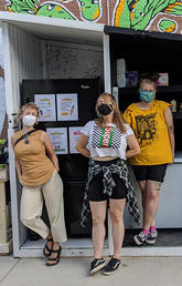 The Calgary Community Fridge organizers with the fridge.