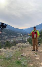 Volunteer professional videographer Ben Grayzel, alongside expert water operator Warren Brown of Lytton First Nations, shooting for the video learning library.