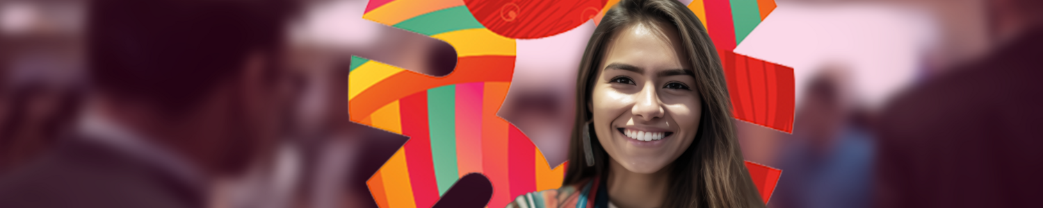 an indigenous student with the faculty of social work spark behind her head