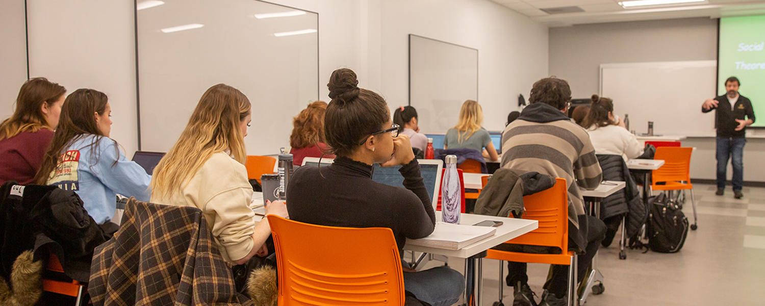Students in a class room at our Calgary campus location