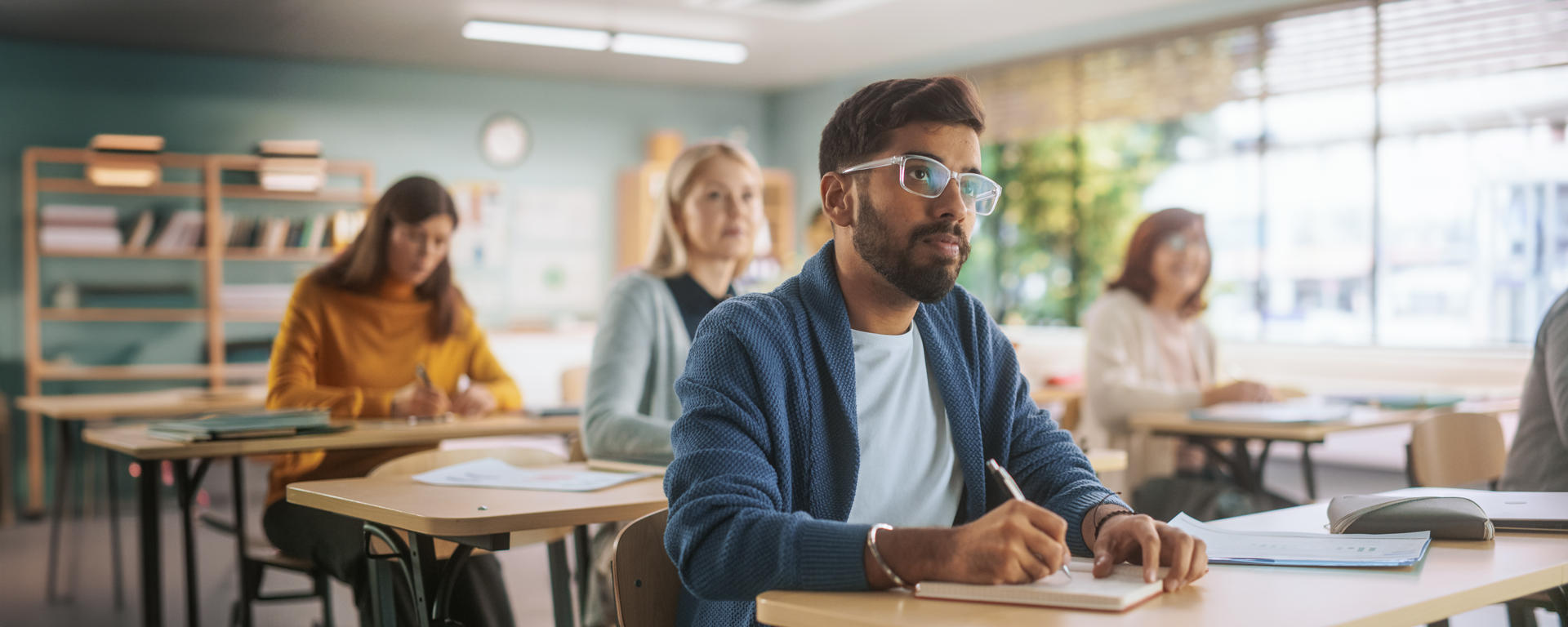 Student taking a course in leader Graduate certificate.