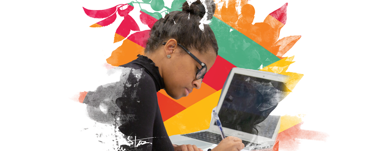 Student in a classroom