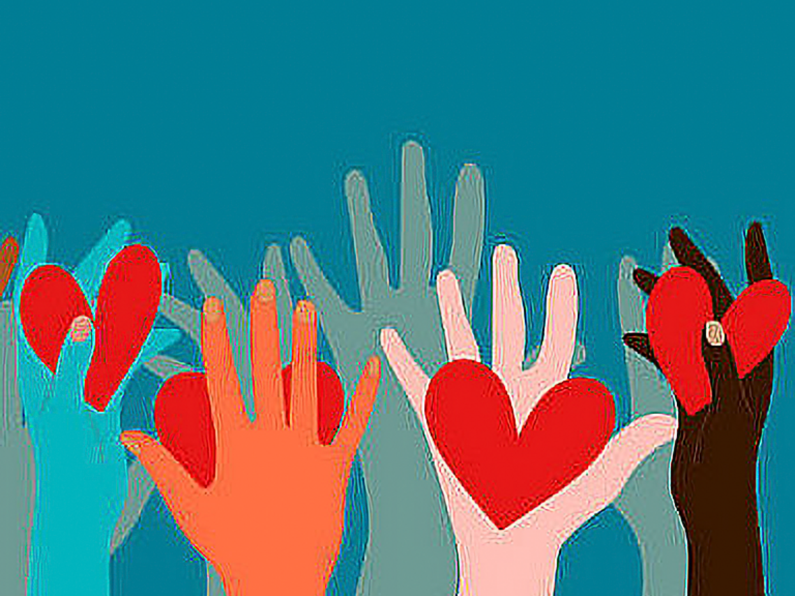 Hands holding hearts