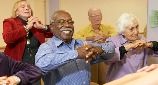 Seniors exercising class Seniors exercising class