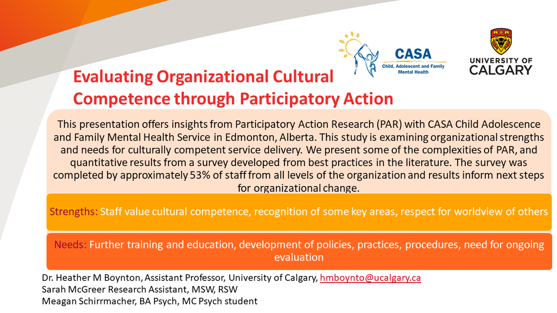 Evaluating Organizational Cultural Competence through Participatory Action - Dr. Heather Boynton & Sarah McGreer