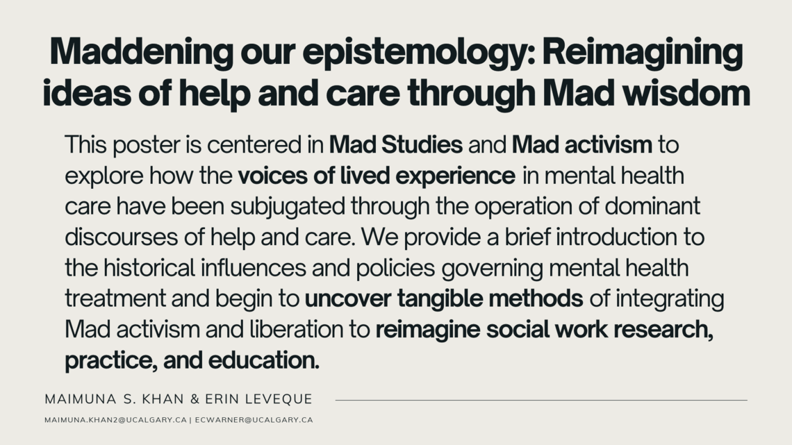 Maddening our Epistemology: Reimagining Ideas of Help and Care through Mad Wisdom - Maimuna S. Khan & Erin Leveque