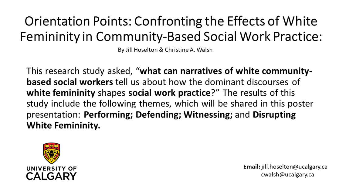 Orientation Points: Confronting the Effects of White Femininity in Community-Based Social Work Practice - Jill Hoselton & Dr. Christine A. Walsh