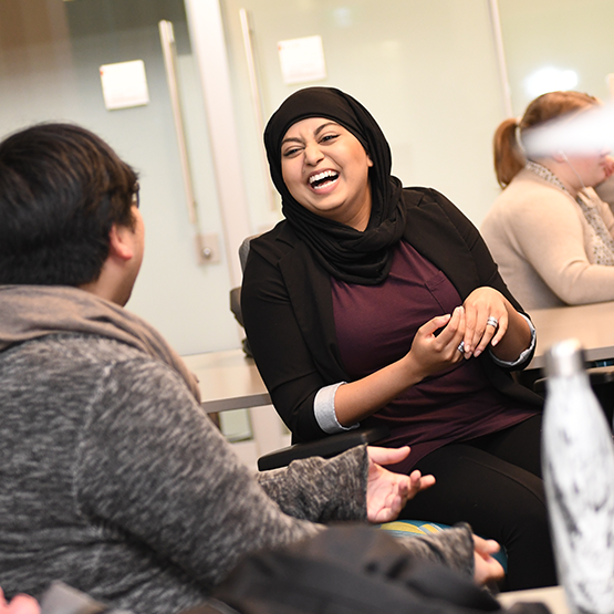 two students in our Edmonton campus location