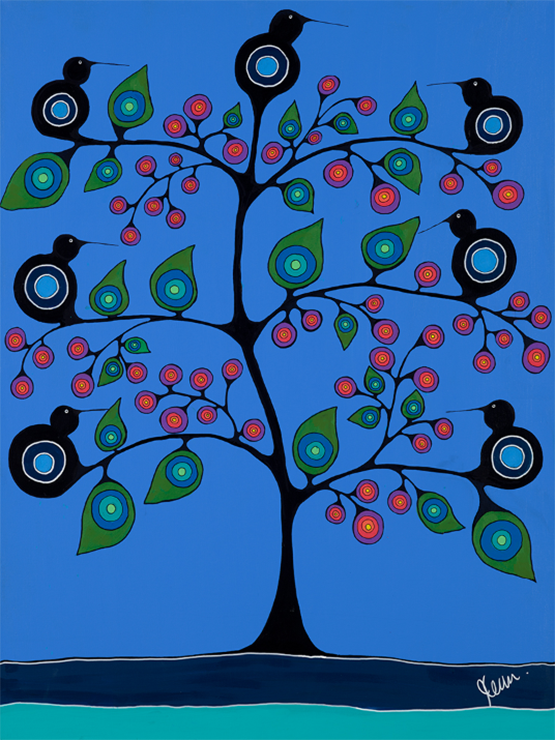 All my Relations, Symbolic painting of a tree. A painting by Dr. Jennifer Leason 