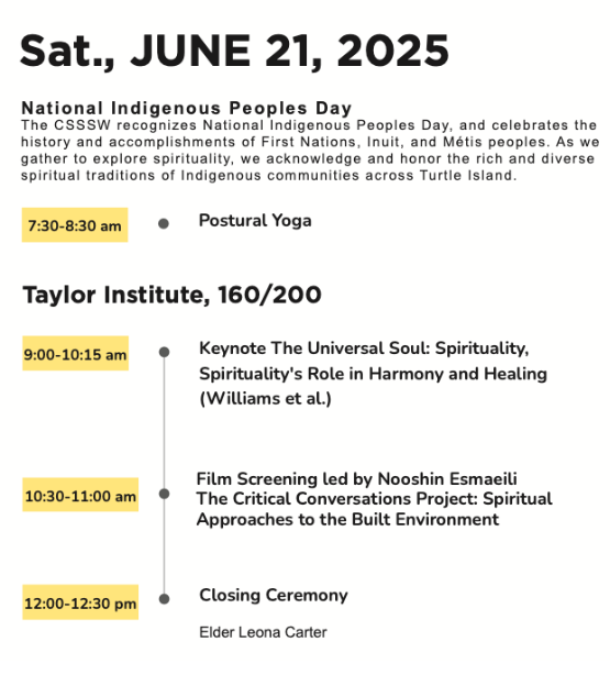 saturday morning Schedule