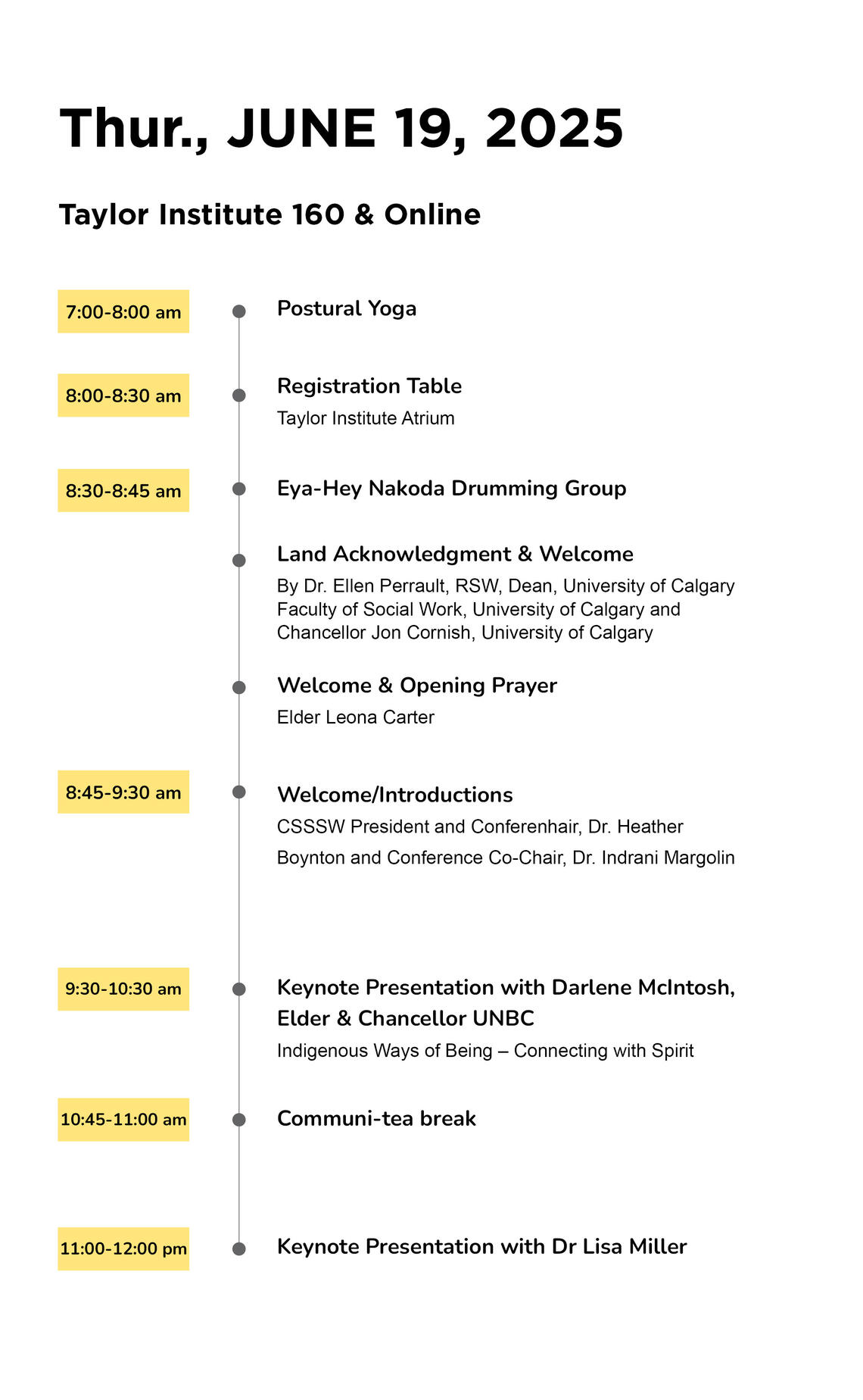 Thursday Schedule June 19