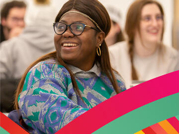 Photo of a student promoting university of Calgary faculty of social work online Master of social work MSW 