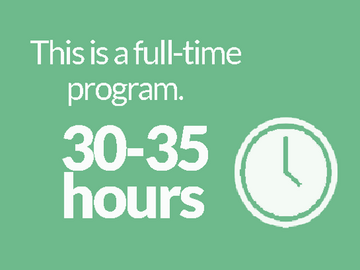 box that points out this is a full time, 30-35 hour a week program