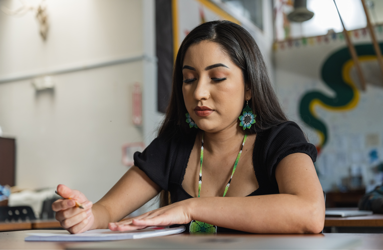 Indigenous student in class